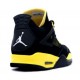 Air Jordan Retro 4 LS noir jaune en daim