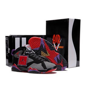 Air Jordan VII noir rouge franc noir de charbon de bois Club Purple