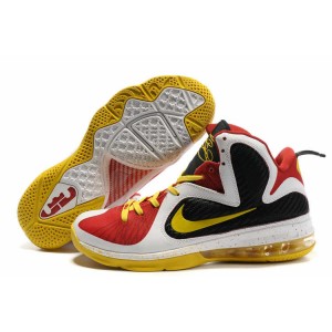 Chaussures lebron james mvp noir blanc jaune rouge