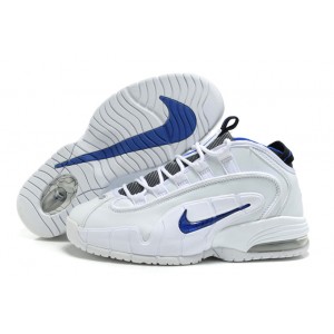 chaussure penny hardaway en blanc et bleu