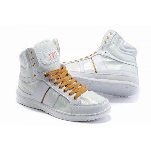 chaussures jump j75 fierce blanc et or