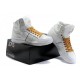 chaussures jump j75 fierce blanc et or