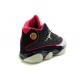 jordan 13 chaussure noir blanc rouge glow in the dark