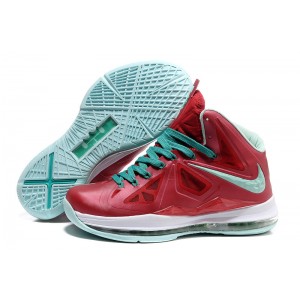 chaussures de basket lebron 10 rouge vert