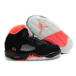 air jordan 5 nubuck noir rouge enfant