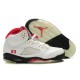 Les jordan 5 pour enfant blanc noir rouge