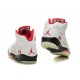 Les jordan 5 pour enfant blanc noir rouge