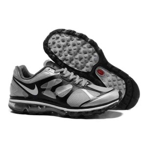 Chaussure de course air max 2012 gris blanc noir