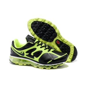 chaussures de course air max 2012 noir vert cuir