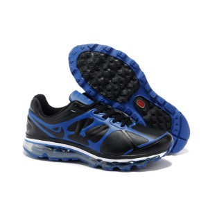 Chaussure de basket air max 2012 noir bleu cuir