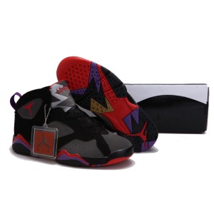 jordan 7 pour fille noir gris rouge violet