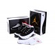 Jordan Retro 9 noir blanc rouge en daim