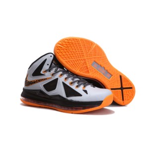 Nike LeBron X gris noir orange