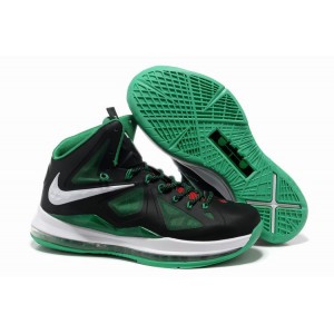 chaussure Nike LeBron 10 noir vert blanc