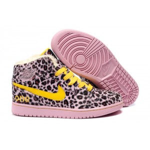 Air Jordan 1 phat leopard rose jaune 