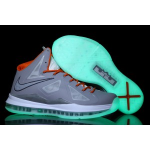 Lebron 10 cool gris blanc orange lumineuse