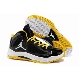 Chaussures de basket-ball air jordan aero flight Noir Blanc Jaune