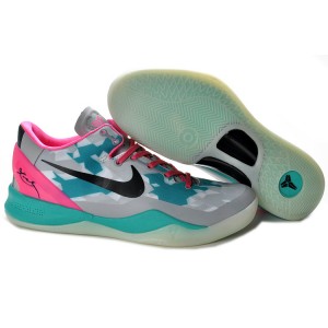 chaussures kobe 8 South Beach gris vert rose