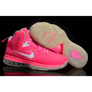 basket lebron 9 femme rose blanc