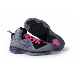 chaussure lebron 9 femme grise rose noir violet