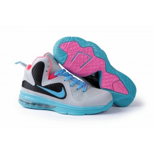 nike lebron james 9 fille gris noir bleu clair