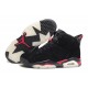 chaussures jordan 6 noir rouge daim