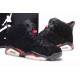 chaussures jordan 6 noir rouge daim