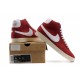 chaussures de basket rétro nike blazer en daim haute bordeaux blanc