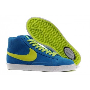 Nike Blazer Mid Premium daim bleu vert en daim