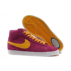 nike blazer daim vintage rose jaune femme