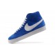 femms Nike Blazer mid bleu blanc en daim
