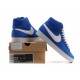 femms Nike Blazer mid bleu blanc en daim