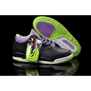 chaussures jordan 3 homme noir vert violet