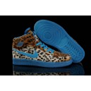 jordan 1 femme bleu blanc Leopard daim