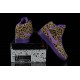 jordan 1 retro pour fille Leopard et violet