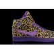 jordan 1 retro pour fille Leopard et violet