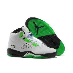 Air Jordan V Quai 54 blanc vert femme