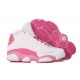 jordan 13 fille rose blanc