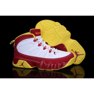 jordan 9 pour enfant Bentley Ellis blanc rouge jaune