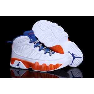 basket jordan 9 enfant blanc orange bleu