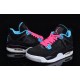 air jordan femme retro 4 noir bleu rose daim