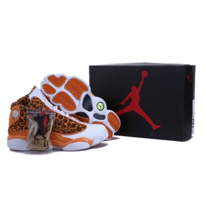 basket nike jordan 13 leopard orange blanc