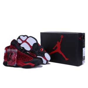 jordan 13 noir rouge leopard print