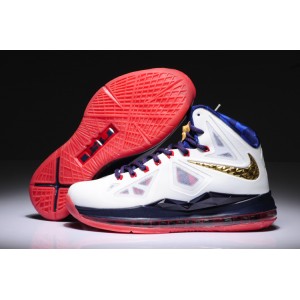 femmes lebron james 10 blanc rouge marine