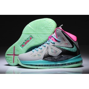 nike lebron 10 pour femme gris noir vert