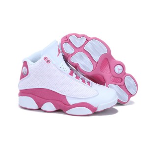 jordan 13 pour femme blanches rose