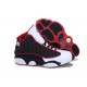 chaussure de basket femme jordan 13 noir blanc rouge
