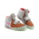 femmes nike air yeezy 2 noir dot orange gris