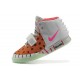 femmes nike air yeezy 2 noir dot orange gris