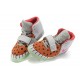 femmes nike air yeezy 2 noir dot orange gris